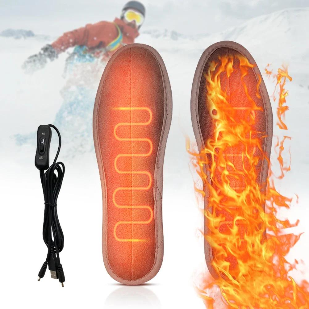 USB 가열 신발 깔창, 일정한 온도 전기 가열 깔창, 빠른 가열 열 신발 양말 패드, 야외 스키용 소프트